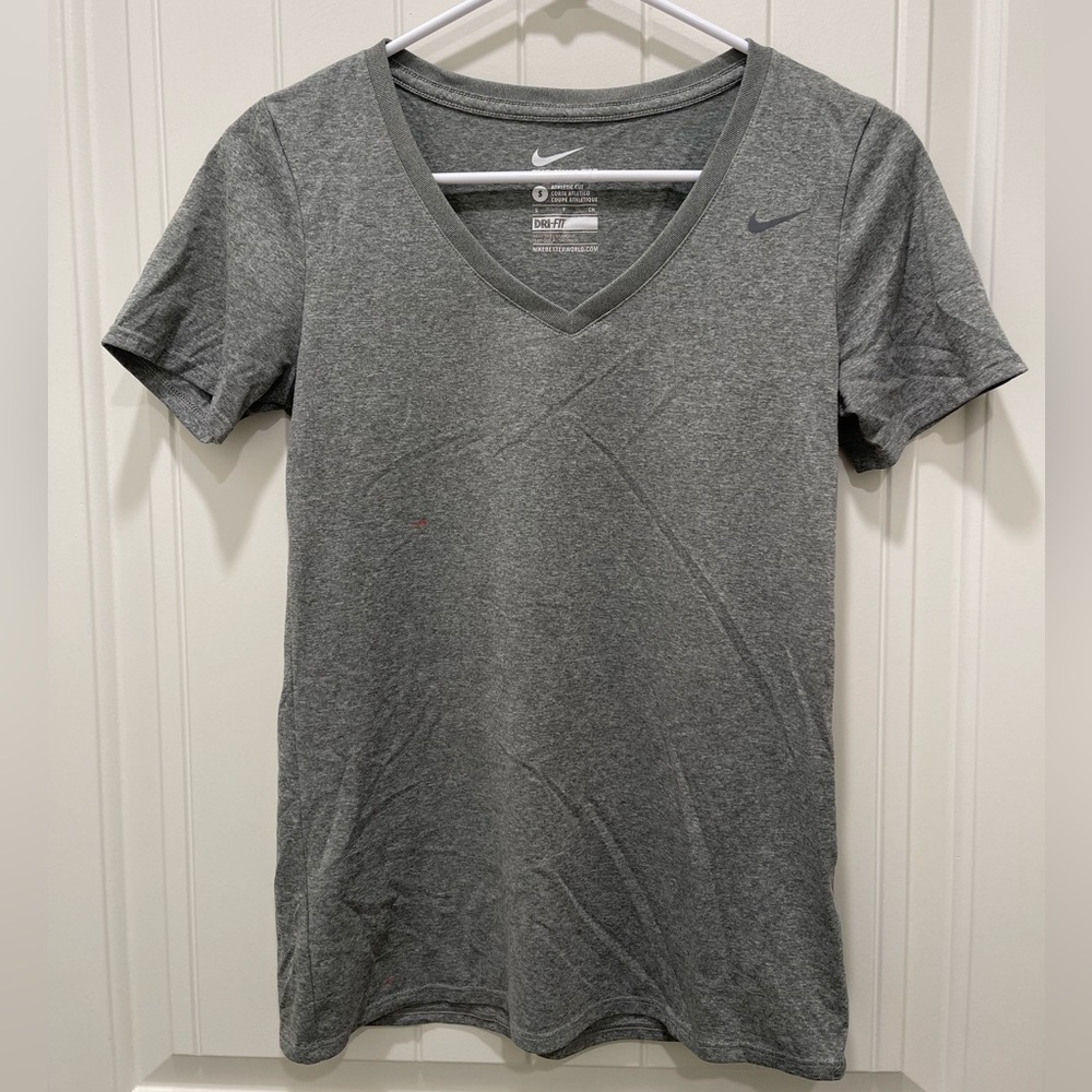 Nike Heather Gray V-Neck Tee